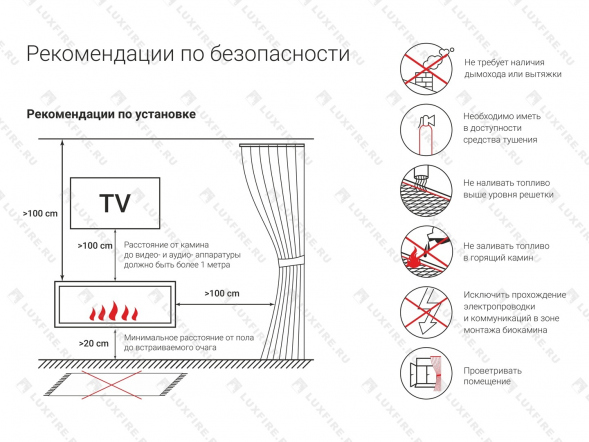 Встроенный биокамин Lux Fire Кабинет 1710 М