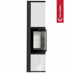Печь Kratki PRO TORA/L 8 кВт, белое стекло (Белая футеровка, с доводчиком)